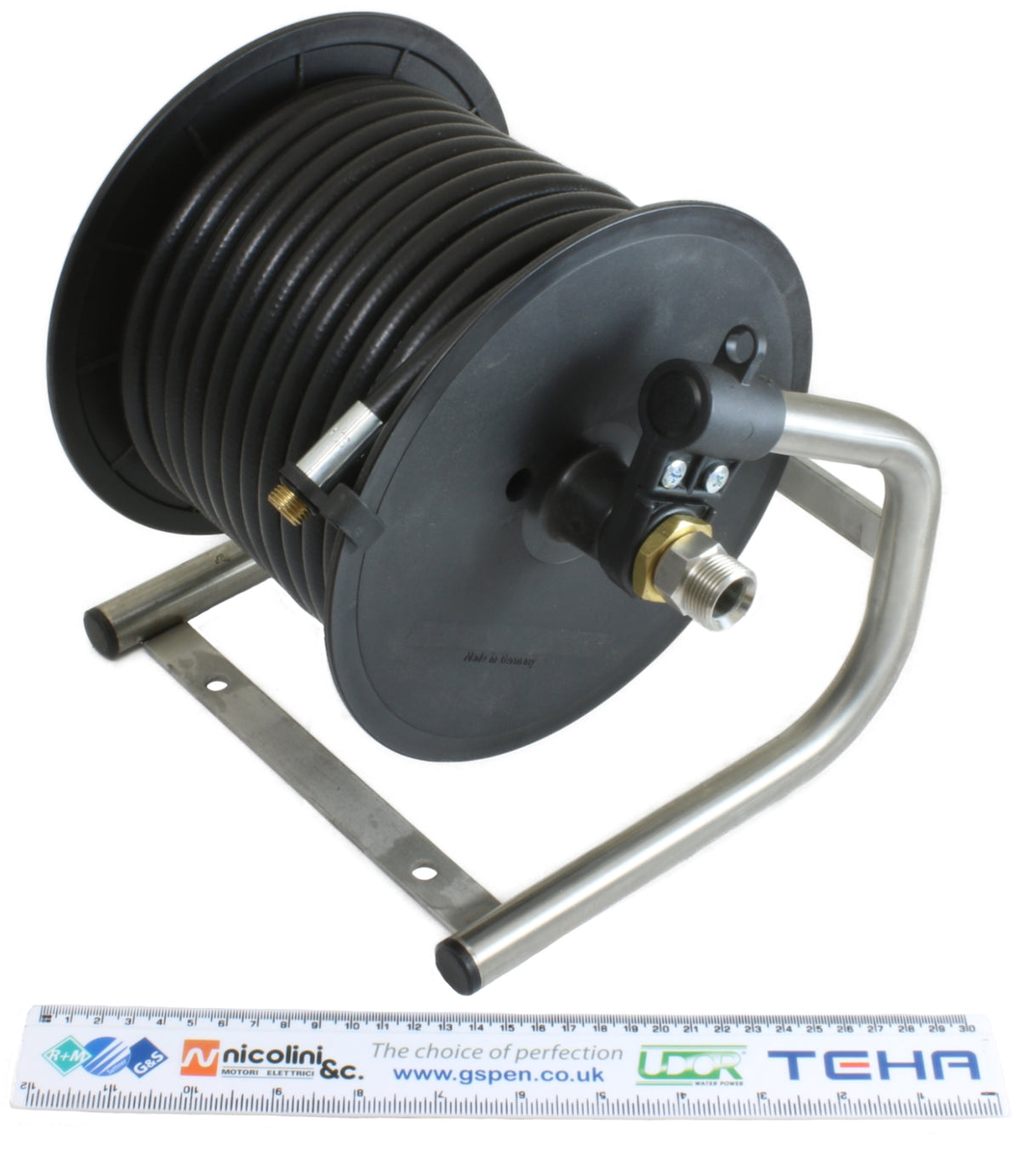 ST71 plastic manual hose reel hose connection variant