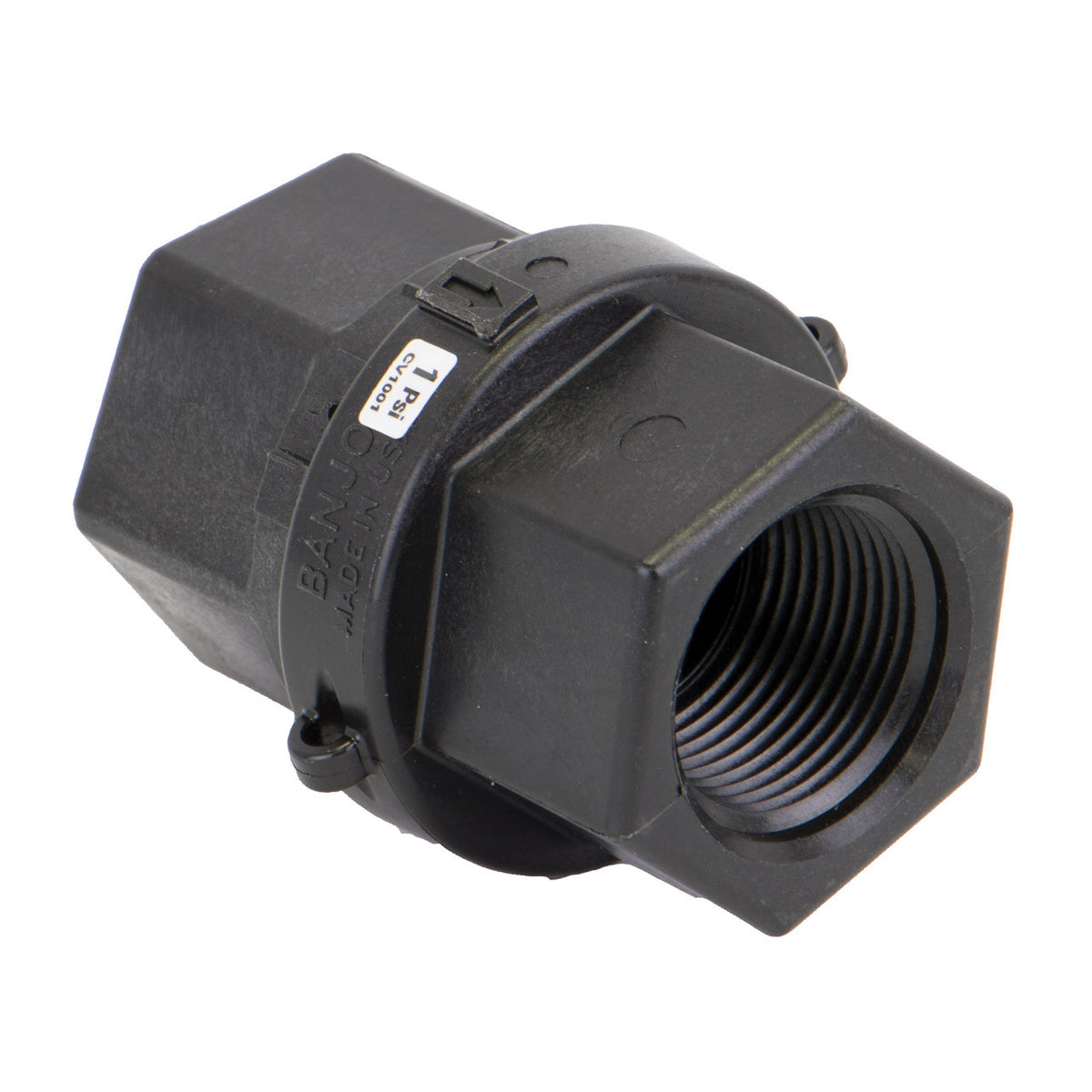 Banjo polypropylene threaded check valve