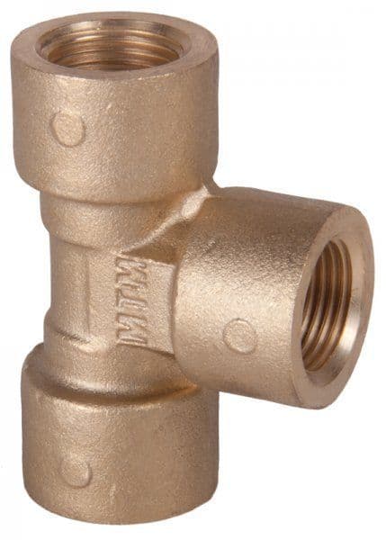 Brass high-pressure threaded tee