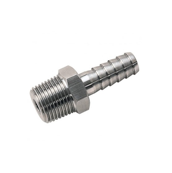 Plated Steel Hose tail 1/8"M x 1/4" Tail image 0