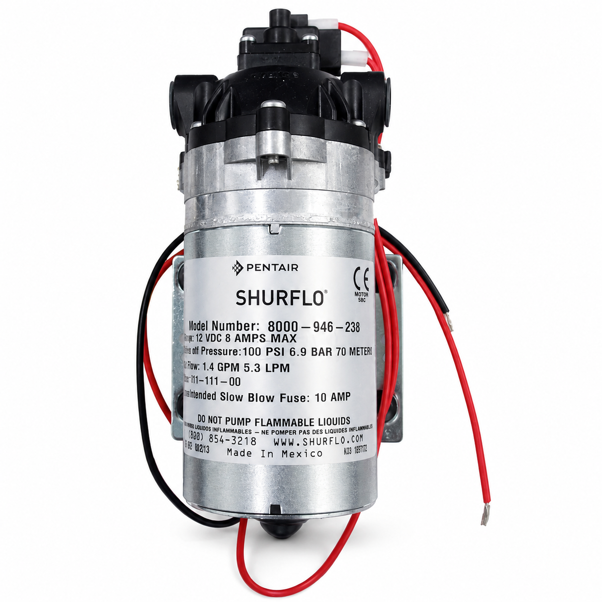 Shurflo 100 PSI 12V Window Cleaning Pump – 5.3 LPM