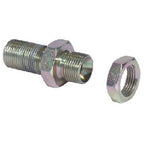 Plated Steel Bulkhead Fitting 1/4"M x 1/4" M image 0