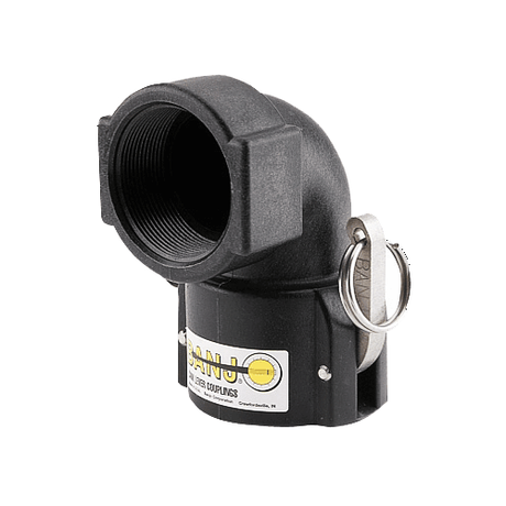 Banjo polypropylene cam lever coupler x 90 degree female thread