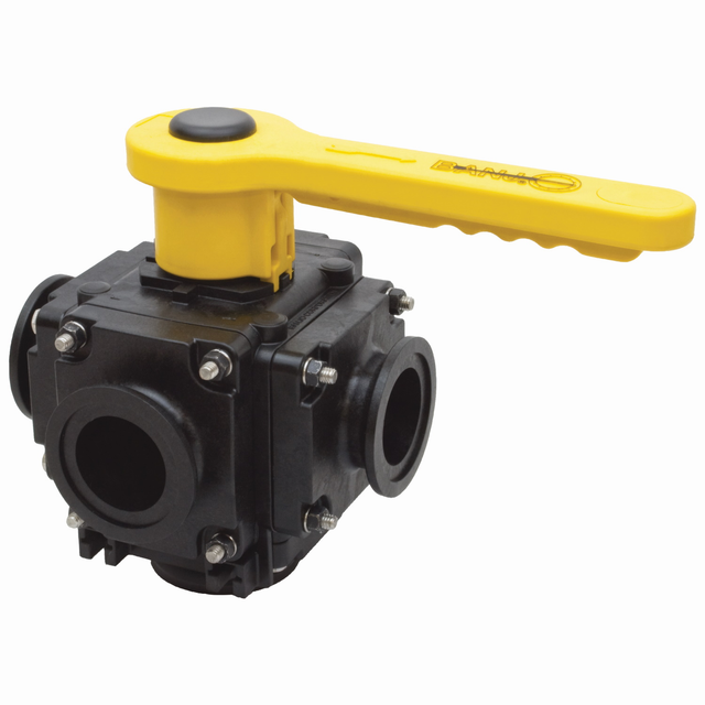 Banjo polypropylene 5-way ball valve