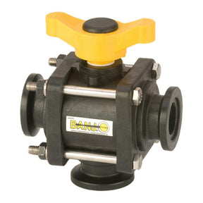 Banjo polypropylene 3-way ball valve