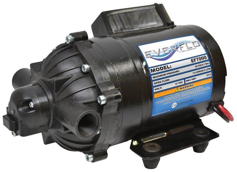 Everflo EF7000 12V high flow softwash diaphragm pump 26.5 LPM