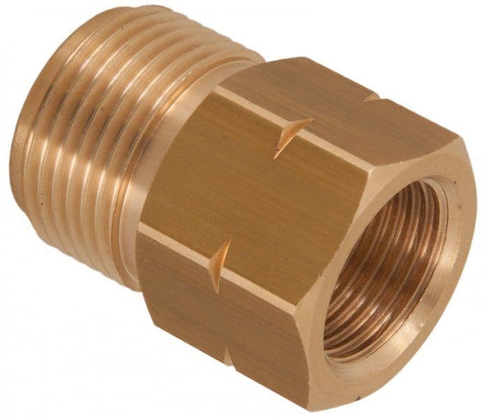 M22 Male Brass Adaptors - 250 Bar - M22 Male x 3/8" BSP Female