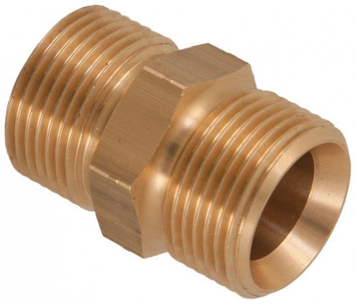 M22 Straight Screw Connectors - M22 Male x M22 Male - Compact Brass