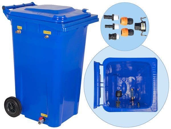 Pressure Washer Wheelie Bin Buffer Tank - 240 Litre