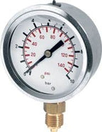 WIKA 2.5-Inch Glycerine-Filled Pressure Gauge – Bottom or Rear Entry