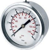 WIKA 2.5-Inch Glycerine-Filled Pressure Gauge – Bottom or Rear Entry